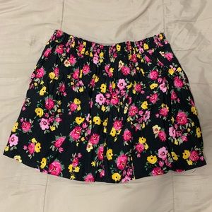 NWOT Wet seal black floral pink skirt